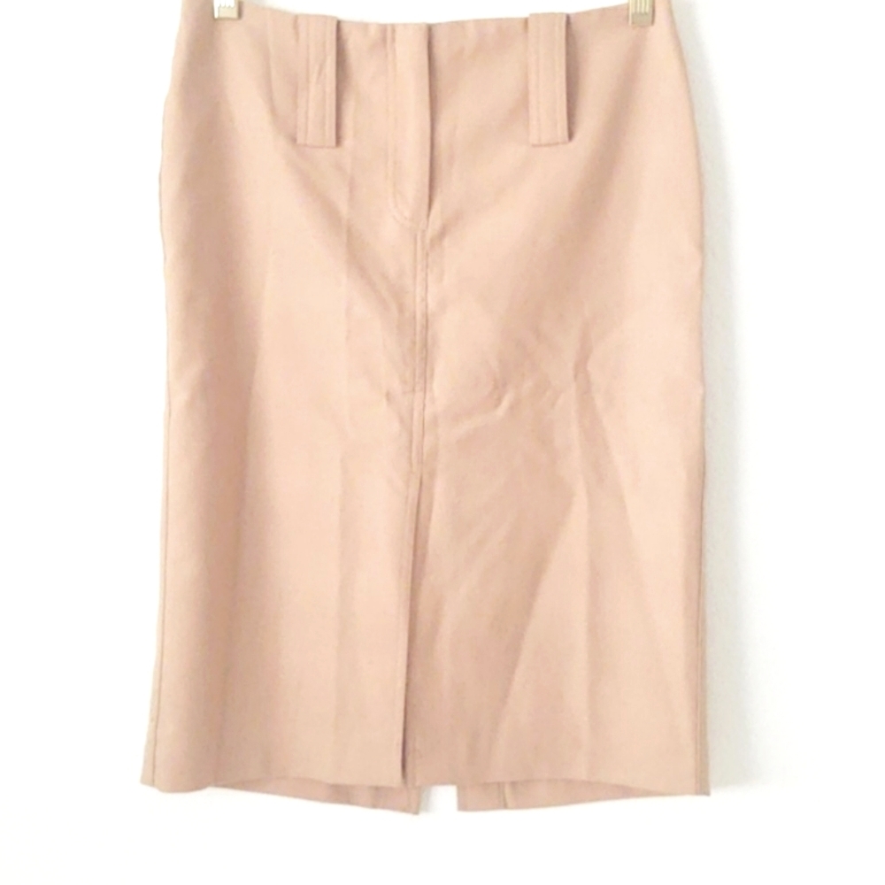 Express Stretch Wool Skirt Tan 3/4